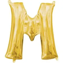 Balon napihljiv, "M", zlati, 40cm + palčka za napihnit