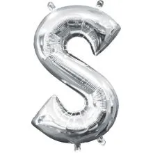 Balon napihljiv, "S", srebrni, 40cm + palčka za napihnit