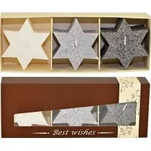 Sveča dišeča, oblika zvezde, 3 kosi