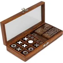 Igra lesena domino, Tic Tac Toe, 10,5x23 cm