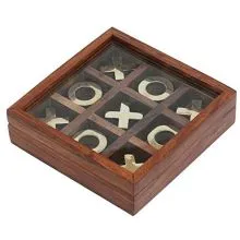 Igra lesena Tic Tac Toe, 12,5x12,5 cm