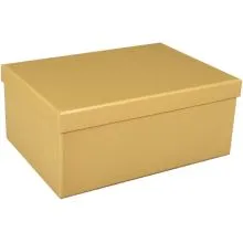 Darilna škatla kartonska zlata 23x16,5x10,5cm