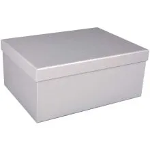 Darilna škatla kartonska srebrna 21x15x8,5cm