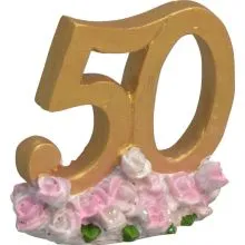 Številka 50 za zlato poroko s cvetovi 6x4x6cm