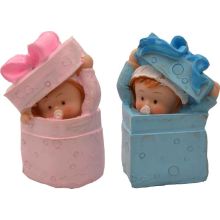 Figura dojenček v darilni škatli roza/modra 4,5x3,5x8cm sort