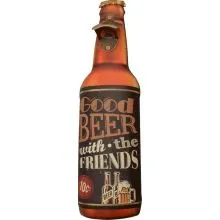 Odpirač kovinski stenski za steklenice Good beer with the Friends 45x13cm