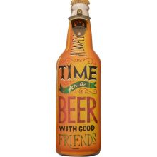 Odpirač kovinski stenski za steklenice Time for a Beer 45x13cm
