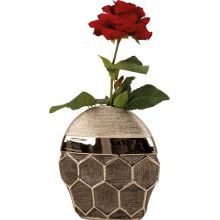Vaza dekorativna, ovalna, srebrna, 24x23cm