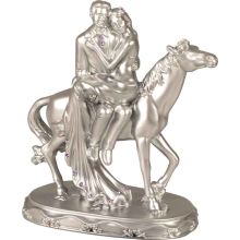 Mladoporočenca na konju srebrna 9,5x6x12,2cm sort