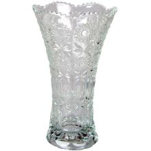 Vaza steklena, vzorec cvetja, 14x24.5cm