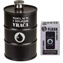 Prisrčnica kovinska v obliki soda " Pijača, ki te v življenje vrača", črna, 590ml