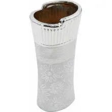 Vaza dekorativna srebrna 10,5x8,5x25cm