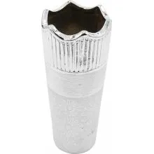 Vaza dekorativna srebrna 11x11x26,5cm