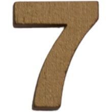 Številka 7, lesena, zlata, 1,5cm
