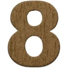 Številka 8, lesena, zlata, 1,5cm