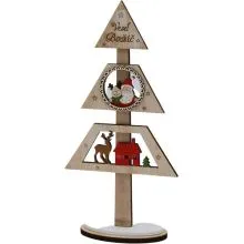 Božična jelka lesena, Vesel božič, 13x4.5x28.5cm