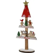 Božična jelka lesena, Srečen božič, 13x4.6x31.5cm