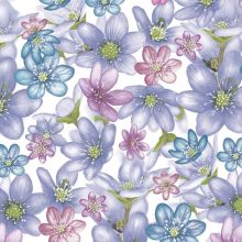 Papirnate serviete, roza in modri cvetovi, 33x33cm, 20kom