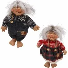 Božična dekoracija, trol iz polimase, stoječ, 24cm, sort.