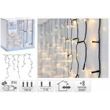 Božične lučke, 360LED, topla bele, zavesa, za notranjo in zunanjo uporabo, zeleni kabel, 8 funkcij, 52x1185cm +300cm kabel