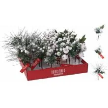 Božična vejica, bela, 20cm, sort.