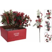 Božična vejica, rdeča/bela, 49cm, sort.