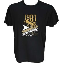 Majica-Vrhunska kakovost-izjemen letnik 1981-avto L-črna