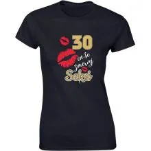 Majica ženska (telirana)-30 in še zmeraj seksi L-črna
