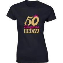 Majica ženska (telirana)-Slavljenka dneva - krona 50 S-črna