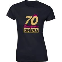 Majica ženska (telirana)-Slavljenka dneva - krona 70 S-črna