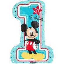 Balon napihljiv, za helij, otroški, Mickey Mouse, 1st Birthday, 48x71cm
