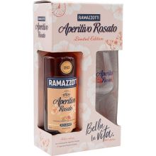 Liker Ramazzotti Aperitivo Rosato + kozarec, 15%, 0,7 l