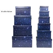 Darilna škatla kartonska, zvezdno nebo, 31x23x13.5cm