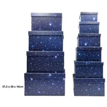 Darilna škatla kartonska, zvezdno nebo, 37.5x29x16cm