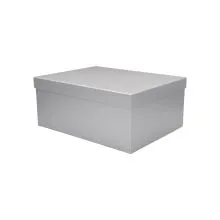 Darilna škatla kartonska, srebrna, 23x16.5x9.5cm
