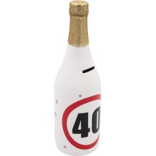 Hranilnik -šampanjec, prometni znak 40, keramika, 30cm