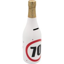 Hranilnik -šampanjec, prometni znak 70, keramika, 30cm