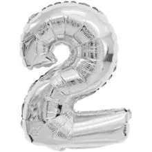 Balon napihljiv, za helij, srebrn, št. 2, 65cm