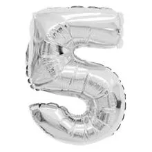 Balon napihljiv, za helij, srebrn, št. 5, 65cm