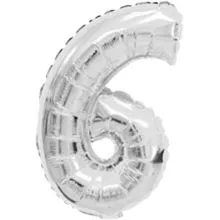 Balon napihljiv, za helij, srebrn, št. 6, 65cm