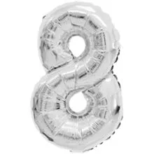 Balon napihljiv, za helij, srebrn, št. 8, 65cm