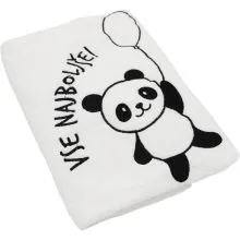 Brisača Panda, Vse najboljše!, bela, 100x50cm, 100% bombaž