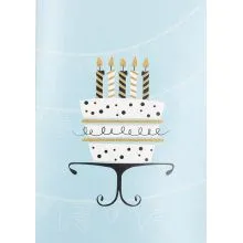 Voščilnica, rojstni dan, moški, svetlo modra, torta