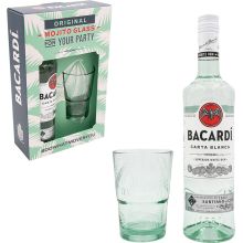 Bacardi Carta Blanca White Rum, 0.70l + kozarec, v darilni embalaži