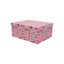 Darilna škatla kartonska, roza, Happy Birthday, 21x15x8.5cm
