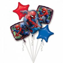 Set balonov - balon napihljiv, za helij, Spiderman 43x73cm, 2x zvezda, 48cm, 2x kvadraten, 43cm