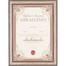 Diploma za ABRAHAMOVKO, 21x29.7x1.5cm