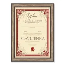 Diploma za SLAVLJENKO, 21x29.7x1.5cm