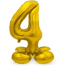 Balon napihljiv na zrak, "4", zlati, prostostoječ, 72cm