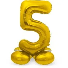 Balon napihljiv na zrak, "5", zlati, prostostoječ, 72cm
